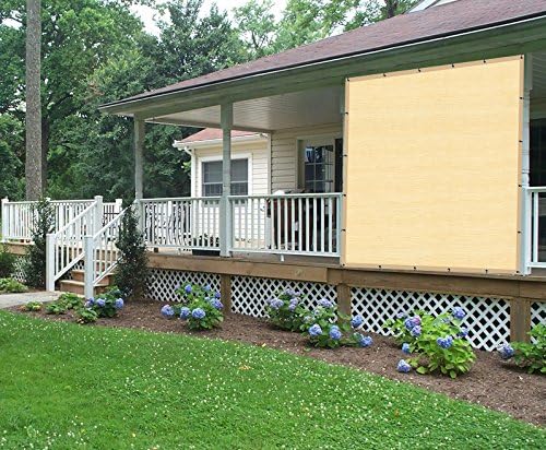 90% Shade Cloth  8ft Width with Grommets , Wheat