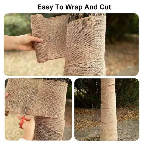 8.3 oz. 5.3 ft length  Natural Burlap Fabric for Weed Barrier, Raised Bed, Seed Cover, Tree Wrap Burlap