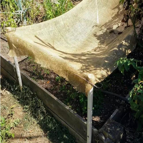 8.3 oz. 5.3 ft length  Natural Burlap Fabric for Weed Barrier, Raised Bed, Seed Cover, Tree Wrap Burlap